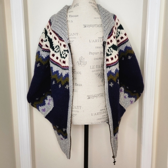 Vintage zipup alpaca sweater jacket - Picture 1 of 10